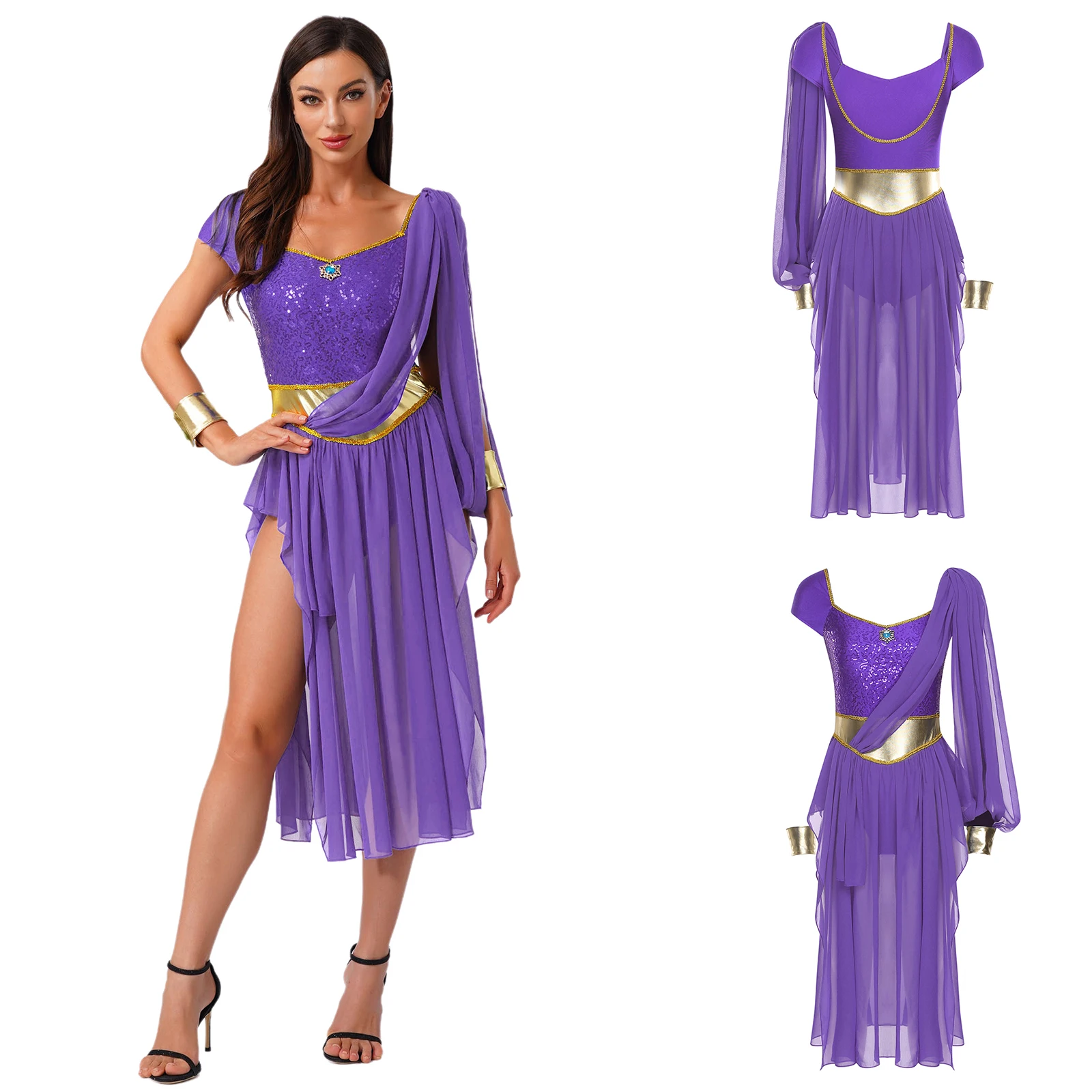 

Arab Athena Egyptian Cosplay Shiny Dress Women Halloween Carnival Ancient Indian Dubai Princess Queen Role Play Dresses Uniform