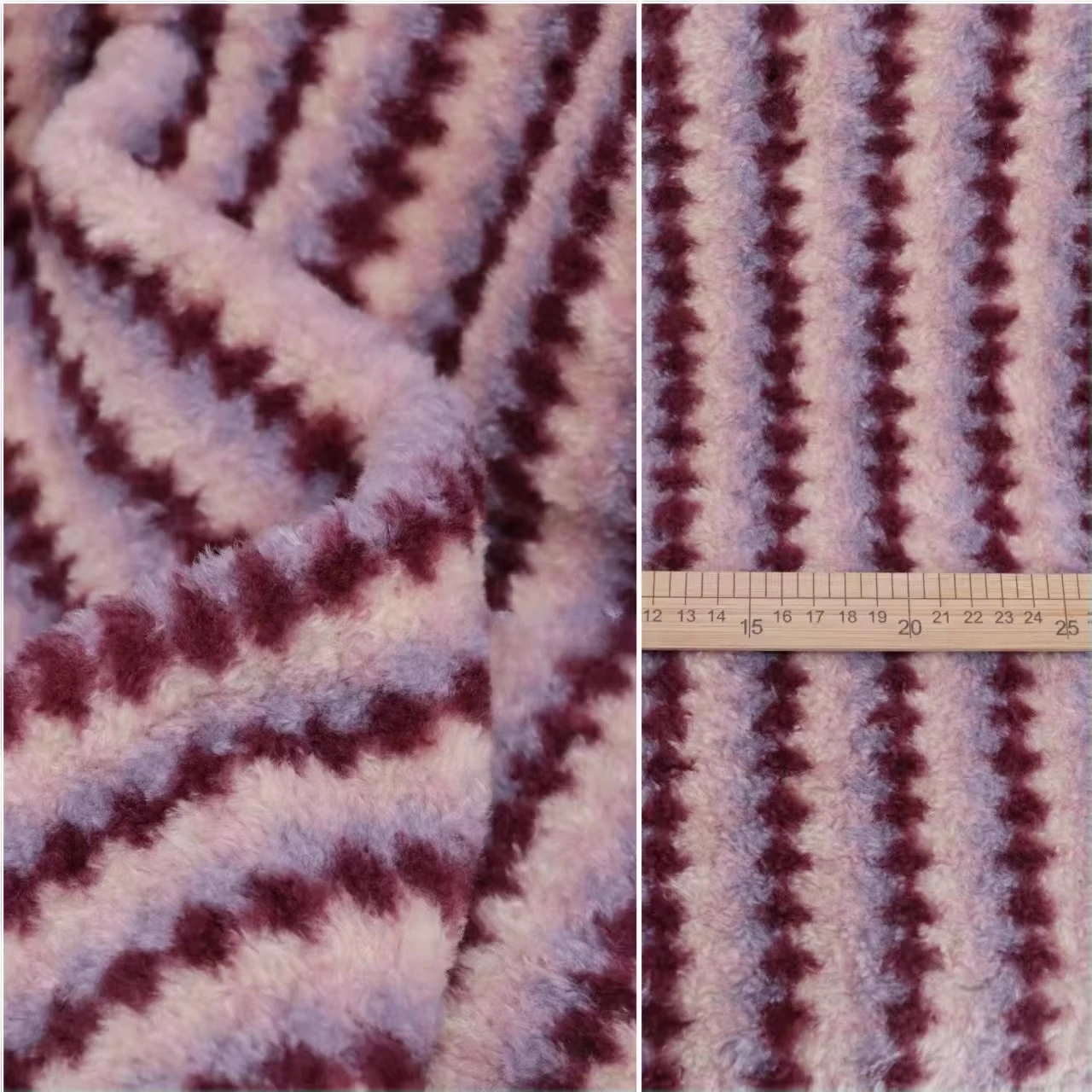 Autumn and winter season wheat grain imitation otter rabbit fur soft knitted elastic fabric DIY clothing blanket hat fabric