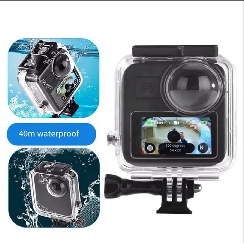 

A47F-For Gopro Max Waterproof Diving Housings Shell Protective Cover Box For Go Pro 360 Panoramic Camera Dive Case
