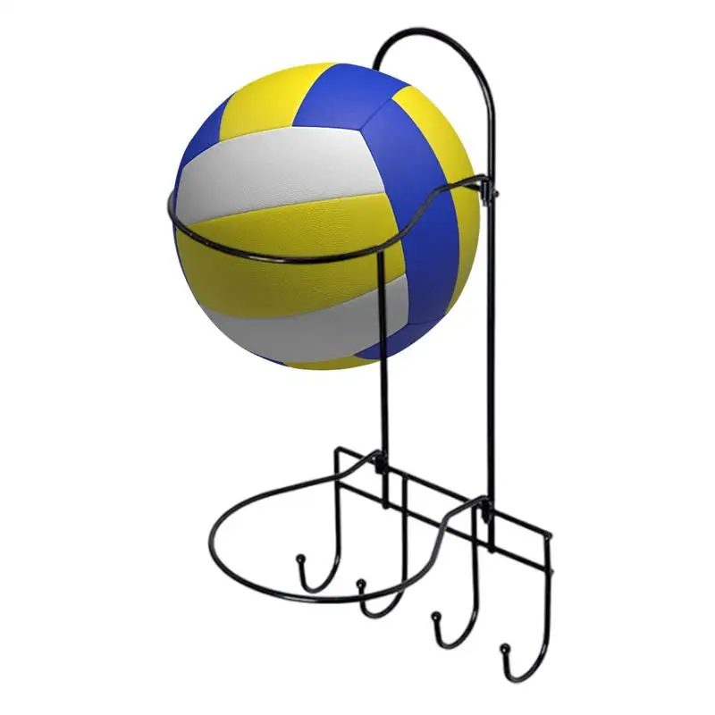

Ball Holder Wall Mount Display Basketball Holder Wall Mounted Ball Rack Steel Sports Equipment Organizer No Drill Storage Shelf