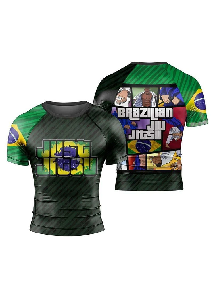 2026 Herren Brazilian Jiu Jitsu T-Shirt Grappling Kurzarm Sport-Top Fitness Gym Training Schnelltrocknende Sportbekleidung Lässige Strand-T-Shirts – Detail 5