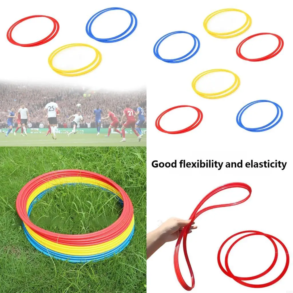 

12 шт. красочные тренировочные кольца для ловкости, футбольные тренировочные аксессуары для футбола, баскетбола и спортивных