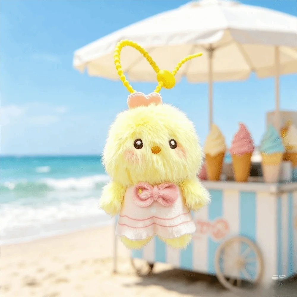 Bag Charm Fluffy Keychain Small Size Soft Hanging Multicolor Cartoon Design Keyring Backpack Pendant