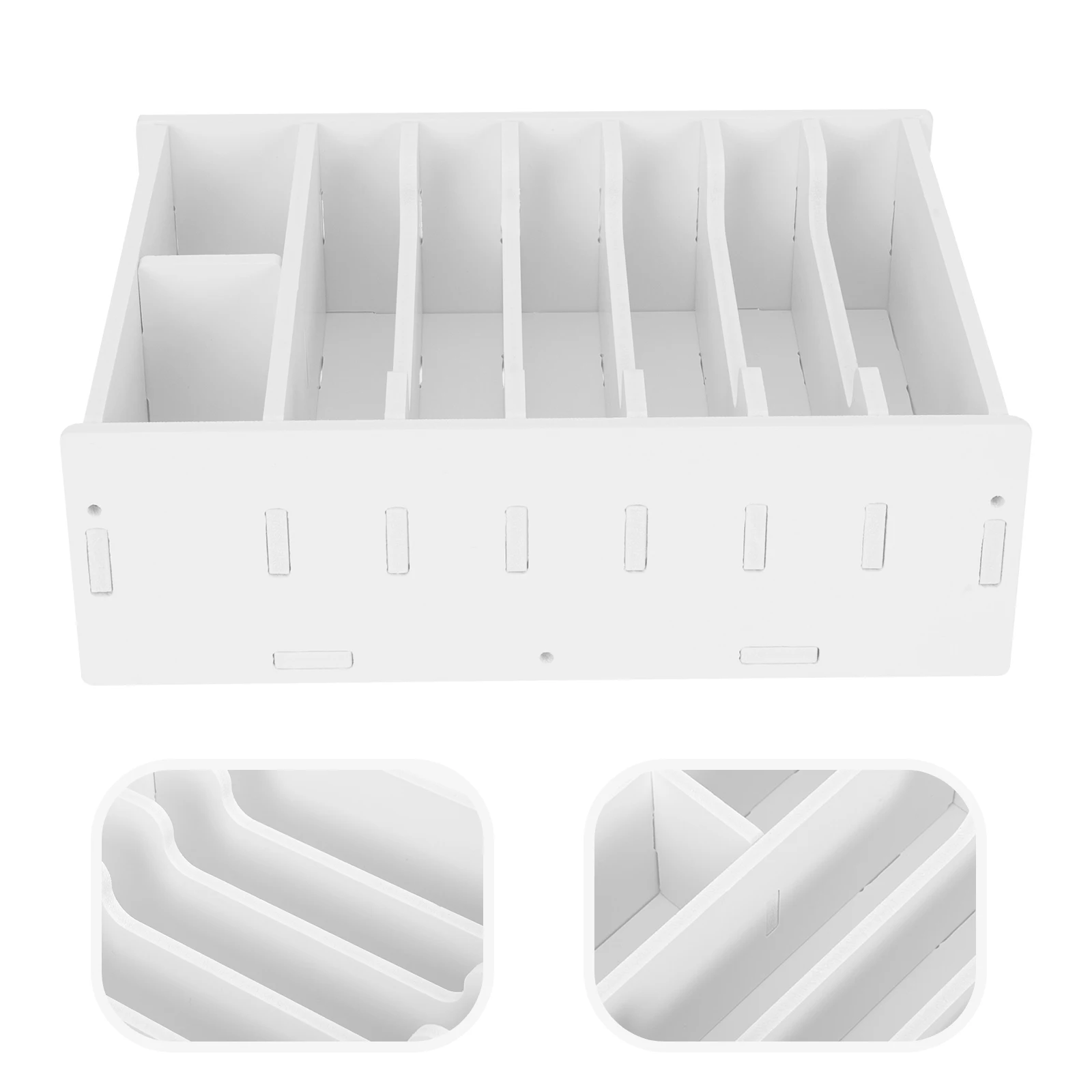 Cash Box Receipt Storage Drawer Tray Desk ganizer Multi Compartments Coins Bills Notes Calculator Phone Display Wooden Grid Box