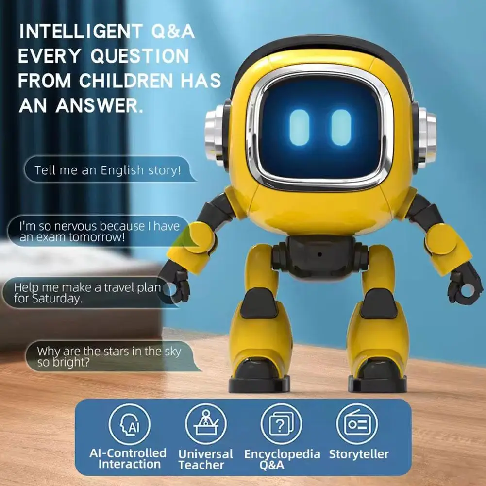 AI Robot Companion Easy Operations Electric Robot For Kids Travel Home Education Remote Control Toy Children's Electric Mechanic