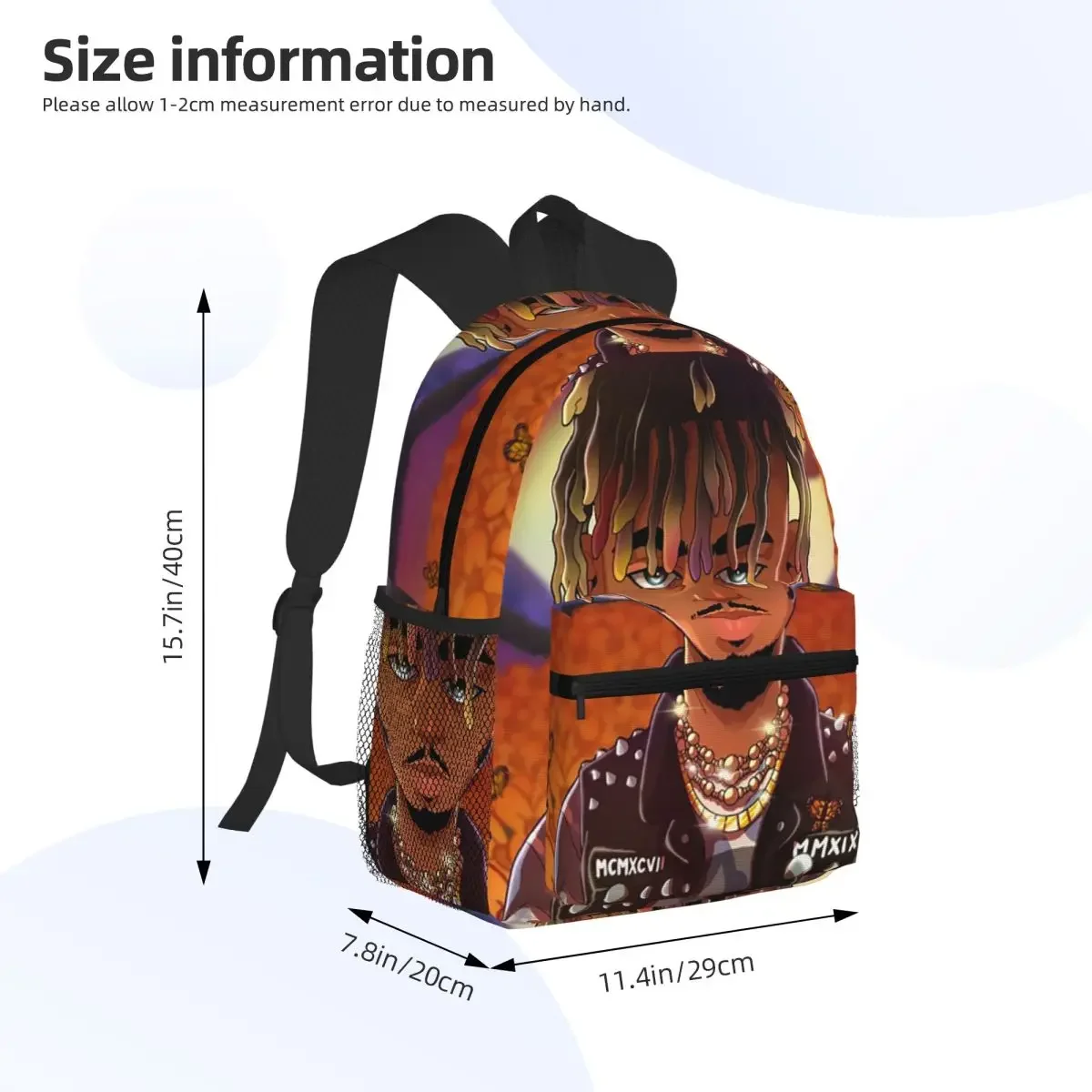 Juice Wrld Trapped In My Head Student Backpack School Bag Hiking Travel Daypack for Men Women Fashion Bookbag Shoulder Bags