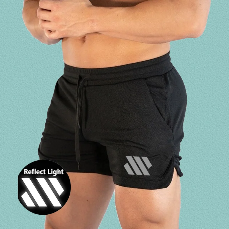 

Men's reflective running shorts, men's summer fitness shorts, fitness shorts, running shorts, hiking sportswear, running shorts