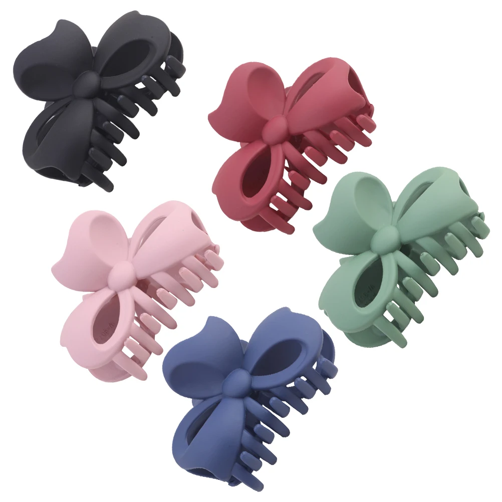 

5Pcs Hair Claws Clips Acrylic Large Size Bowknot Clip for Thick Thin Curly Straight Hair Bath Shower Ponytail