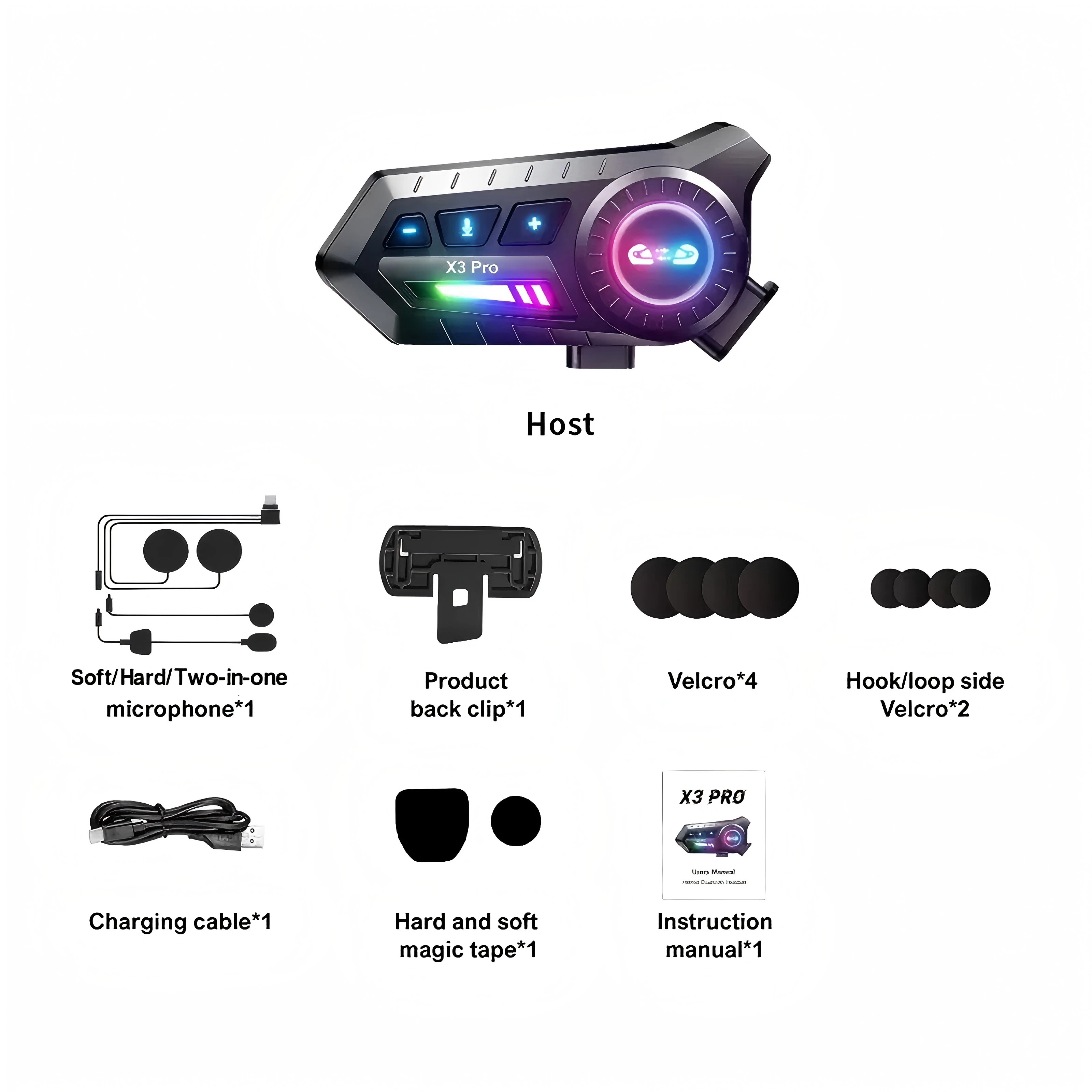 For motorcycle Long Standby 800m Motorcycle Helmet Intercom Headset Bluetooth motorcycle noise-cancelling headphones