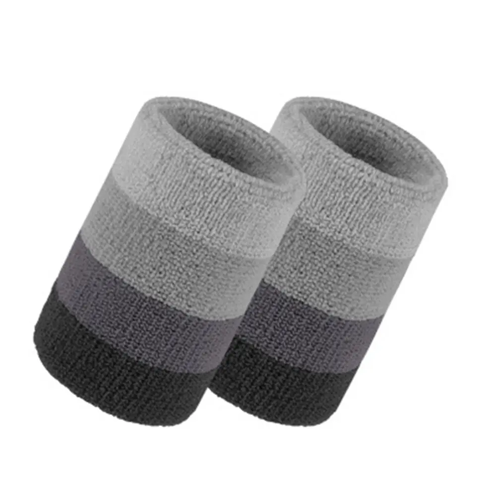 

2pcs/pair Colorful Tennis Wristband Polyester Breathable Sport Wristband Gradient Sweat Band Towel Fitness Wrist Brace