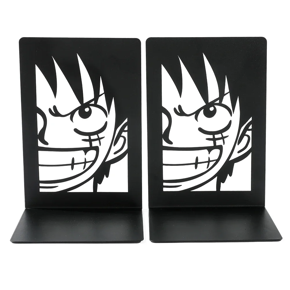 Anime One Piece Luffy Bookends Hollow Anime Periphery Book Support Stationery Heavy Desk Table Ornament Fans Book Holder Gifts