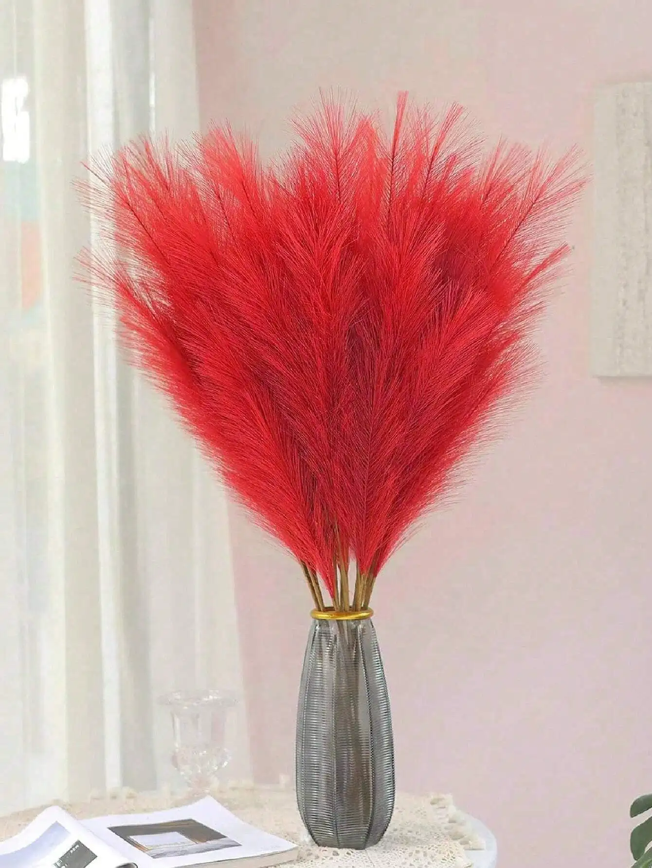 Red Artificial Reeds for Wedding Party Decoration