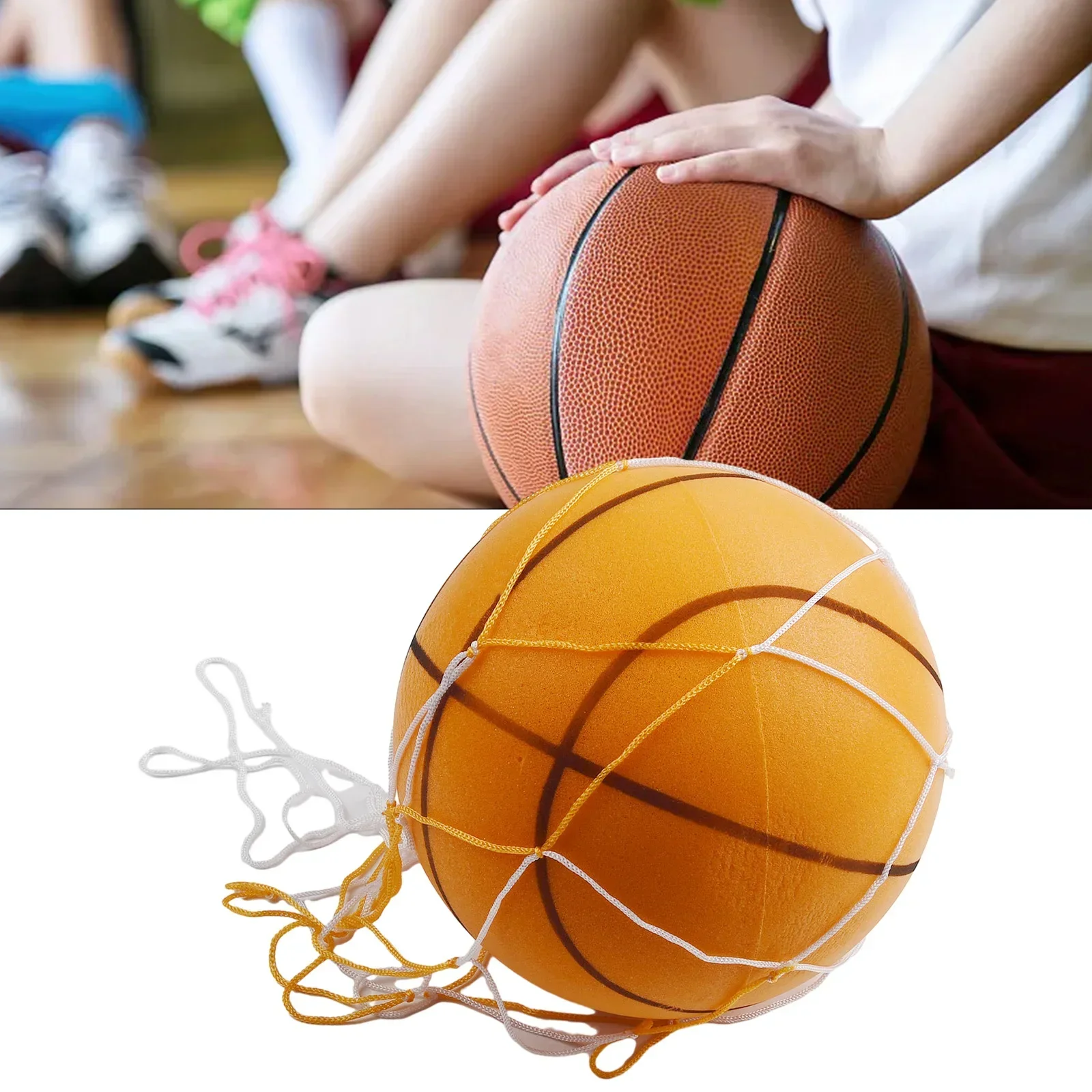 Diameter 21/18cm Basketball Elastic Foam Sports Ball Indoor Mute Basketball Children's Sports Bouncing Ball Bounce Mute Function