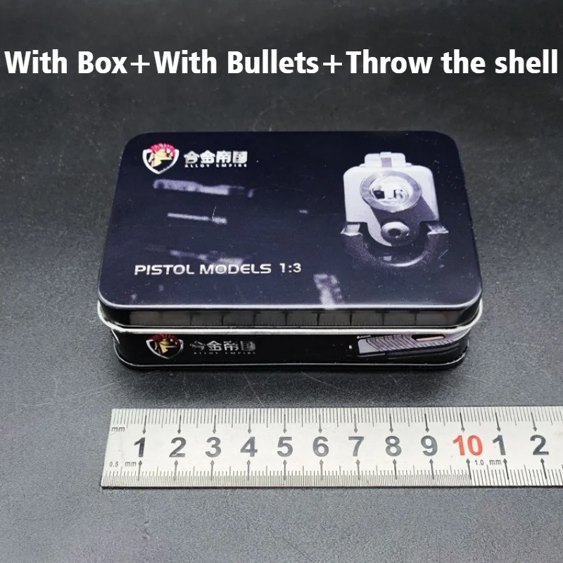 Alloy Empire GLK TTI G34 1:3 Size Pistol Model Throw The Shell Metal Gun Keychain Ornament PUBG Toys Decoration Crafts Figurines
