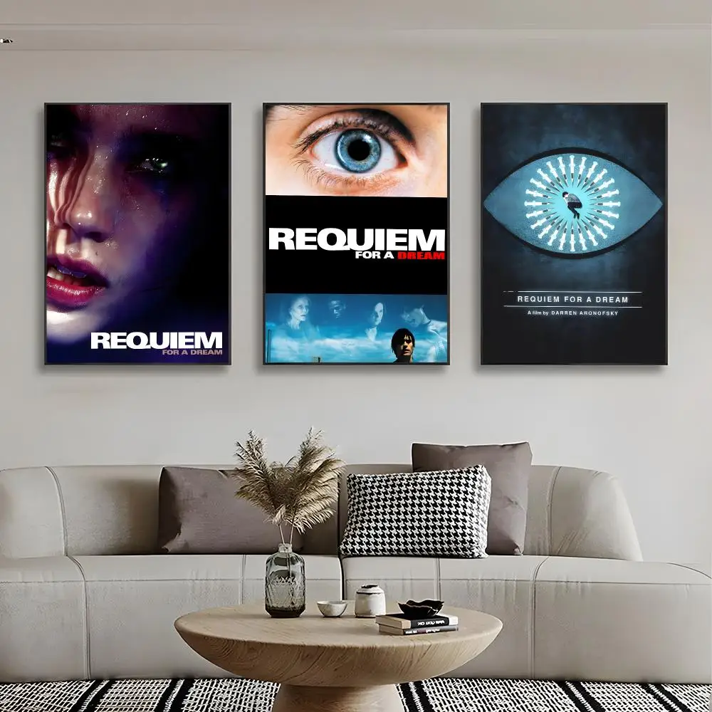 Dark Drama R-Requiem For A Dream Poster Frameless Removable Peel-and-Stick Wall Print