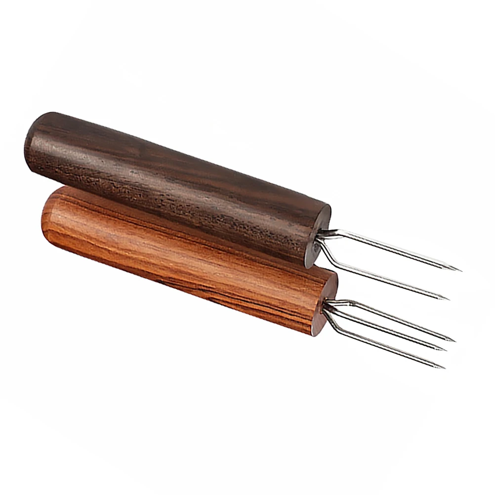 

2pcs Moxibustion Forks Durable Wood Handle Extension Tool for Moxa Roll Three Sizes Safe Firm Portable Massaging Accessories
