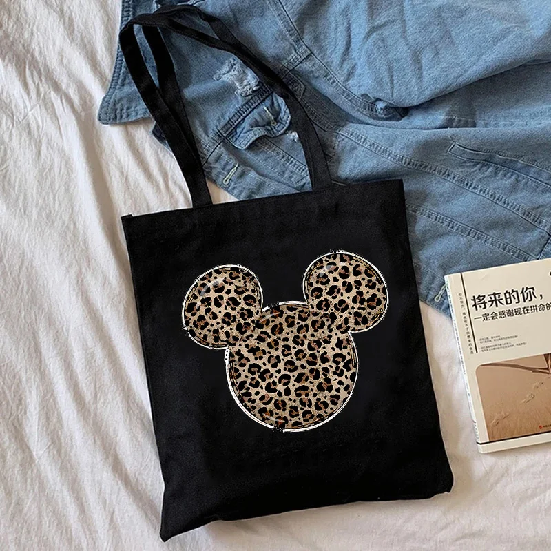 Y2K Disney Minnie Mouse  Shopping Bag Graphic Tote Harajuku Shopper Bag Women Canvas Shoulder Bag Female Ulzzang Funny Eco 90s