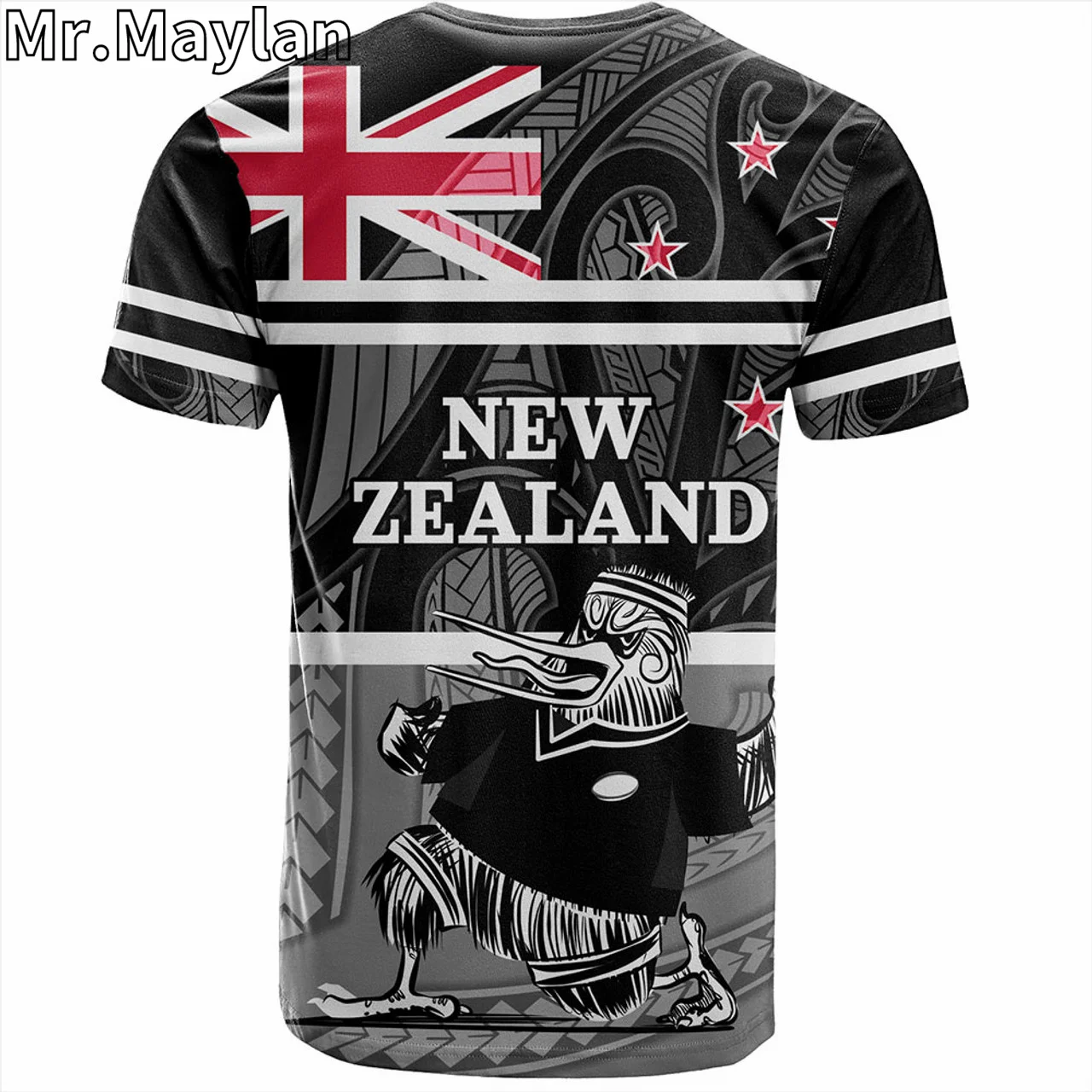 Personalised 3D New Zealand T-Shirt Rugby Player Kiwi Bird With NZ Flag Hawaii Tshirt Men Women Streetwear Unisex Tee Tops