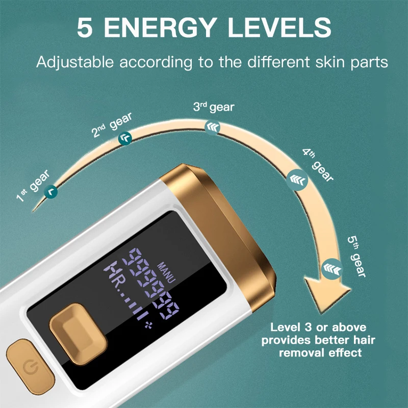 Portable Laser Epilator 999900 Flashes Permanent IPL Hair Removal 3 Light-out Window Painless Hair Remove Home Used IPL Epilator view 3