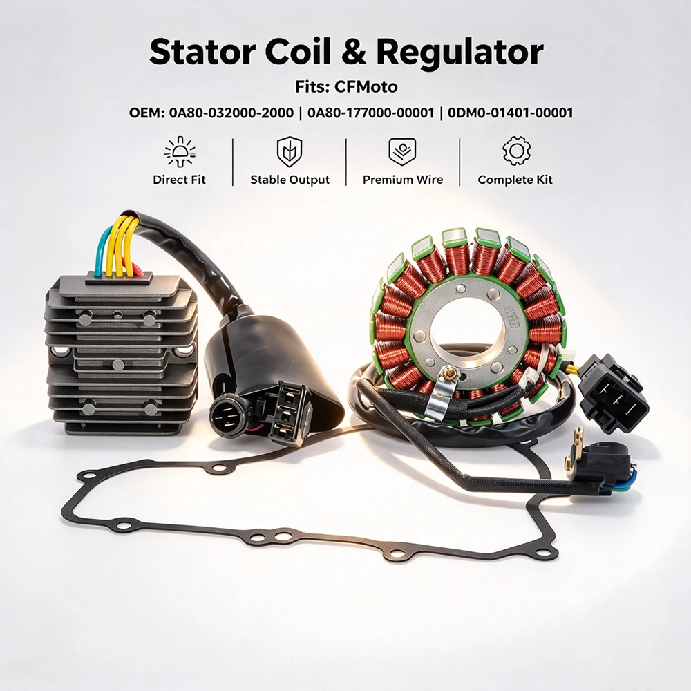 Stator Coil & Regulator Rectifier For CFMoto 250NK CF250 300NK CF300 250SR 300SR 300SS 300CL-X 0DM0-032000 6KJC-177000-8000