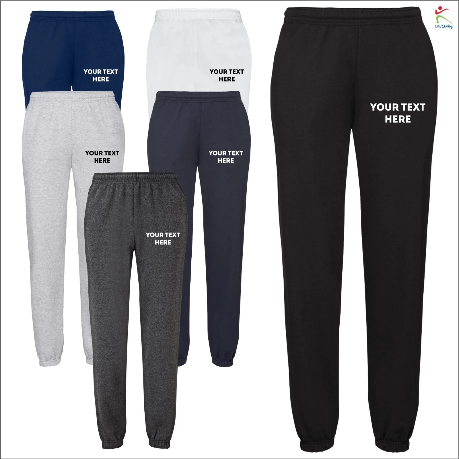 Calças de moletom personalizadas com estampa - Adicione seu próprio texto/foto - Calças casuais S-2XL