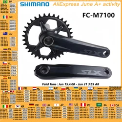 SHIMANO SLX M7100 M7120 Crankset 12S MTB Bike 170mm 175mm Chainwheel M7100 30T M7100 32T 34T Bicycle Crankset Bike Cycling