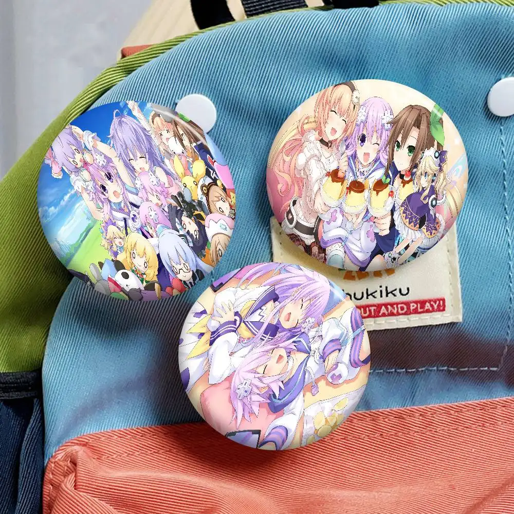 H-Hyperdimension Neptunia Creative Tinplate Soft Button Pins Animal Icon Brooch Lapel Backpack Badge Accessories Pin