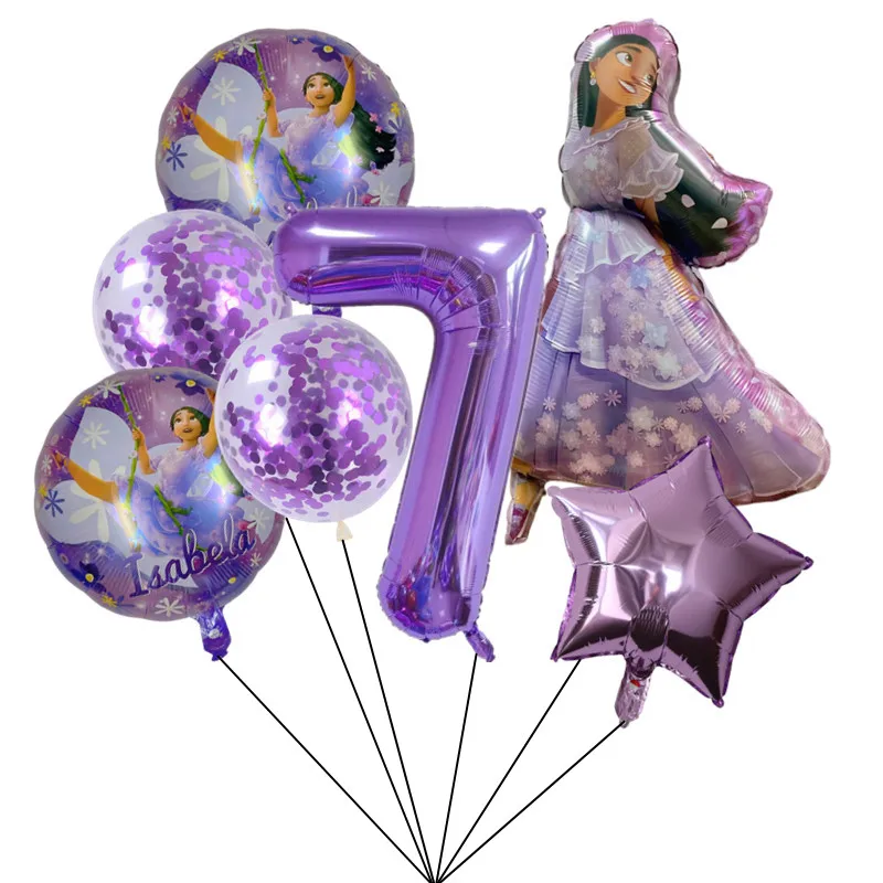 7 قطعة الكرتون إنكانتو إيزابيلا بالونات الحفلات مجموعة 32 بوصة عدد احباط بالونات الفتيات 1 2 3 4 5 6 7 8 9th عيد ميلاد ديكور الهواء Globos #6