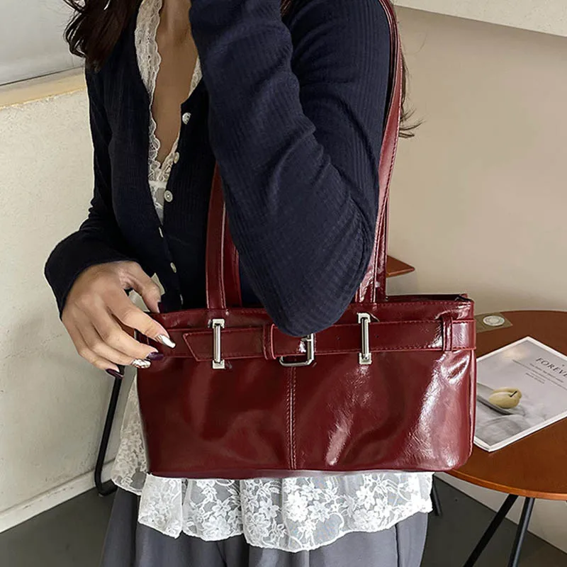 New Korean Version Niche Design Y2k Underarm Bag Simple And Versatile Motorcycle Style Handbag With Four Colors To Choose From