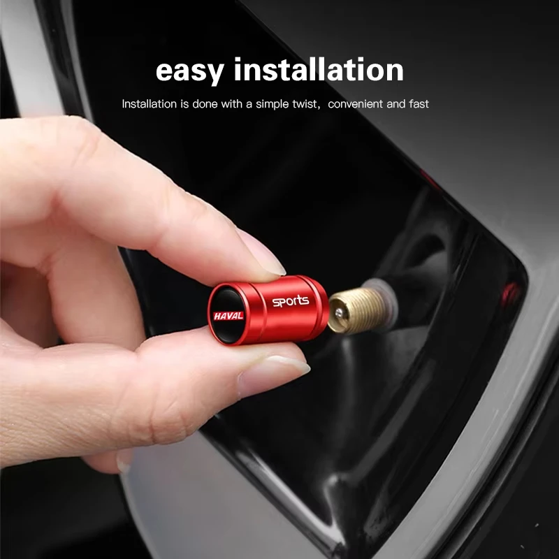 4Pcs Car Wheel Tyre Valve Stem Caps Leakproof Dustproof Rim Protector Auto Accessories For Haval Jolion H6 M6 Dargo Raptor F7 H7