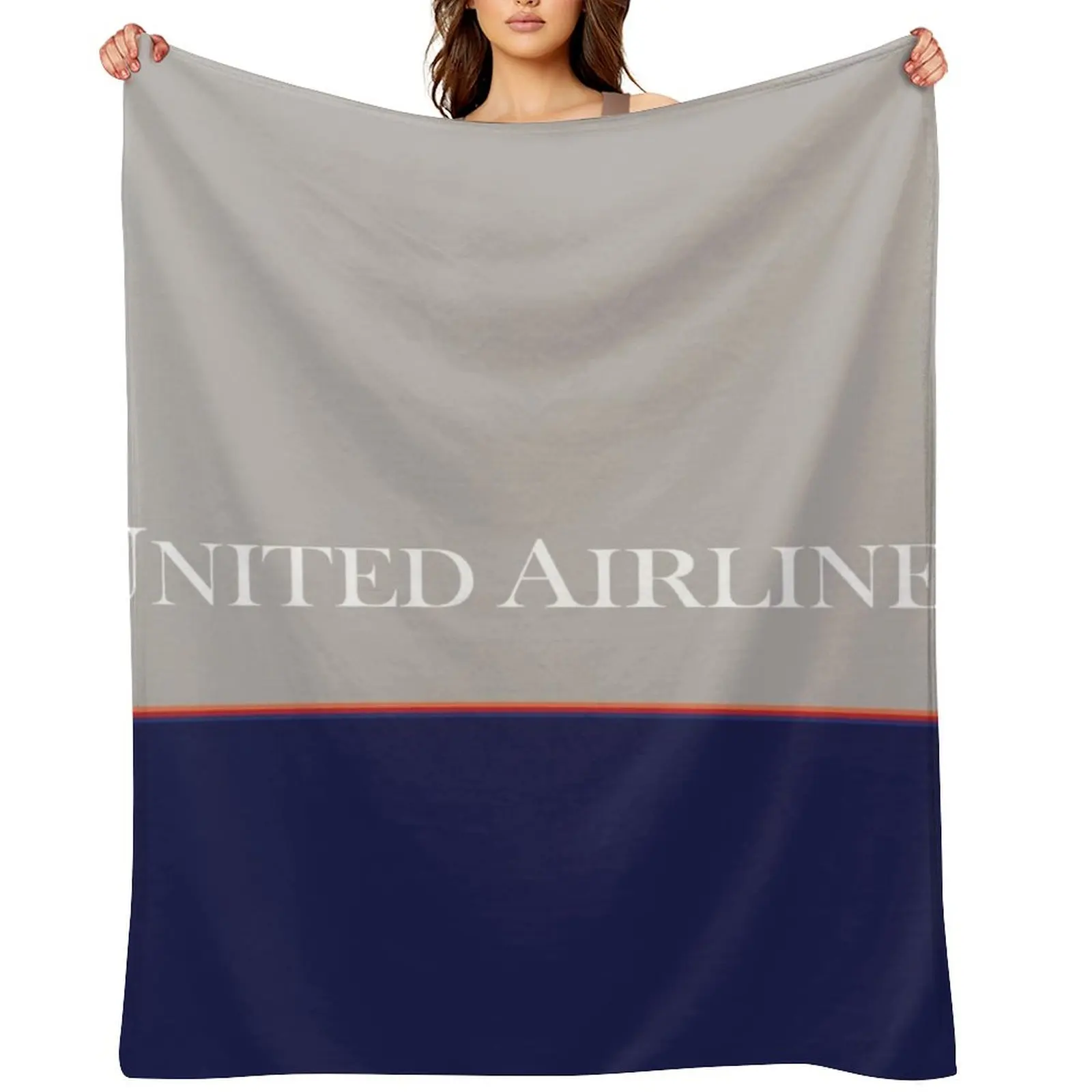 

United Airlines Battleship Gray Livery Throw Blanket Hair Giant Sofa Bed Fashionable Soft Plush Plaid Blankets