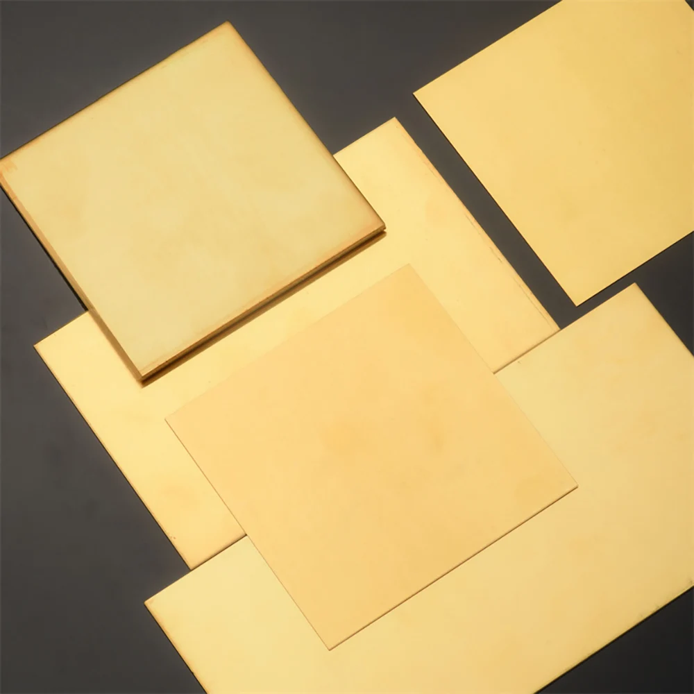 H62 Brass Sheet Plate Thickness 0.3 -6.0mm Laser Cutting CNC Frame Model Mould DIY Contruction Brass Pad 50x50 100x100 200x200mm