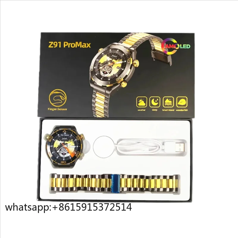 

TLCRETE New Z91 Pro Max AMOLED Smart Watch Large Screen Gesture Call Heart Rate Men Reloj Inteligente Men 1.52inch HD Screen A