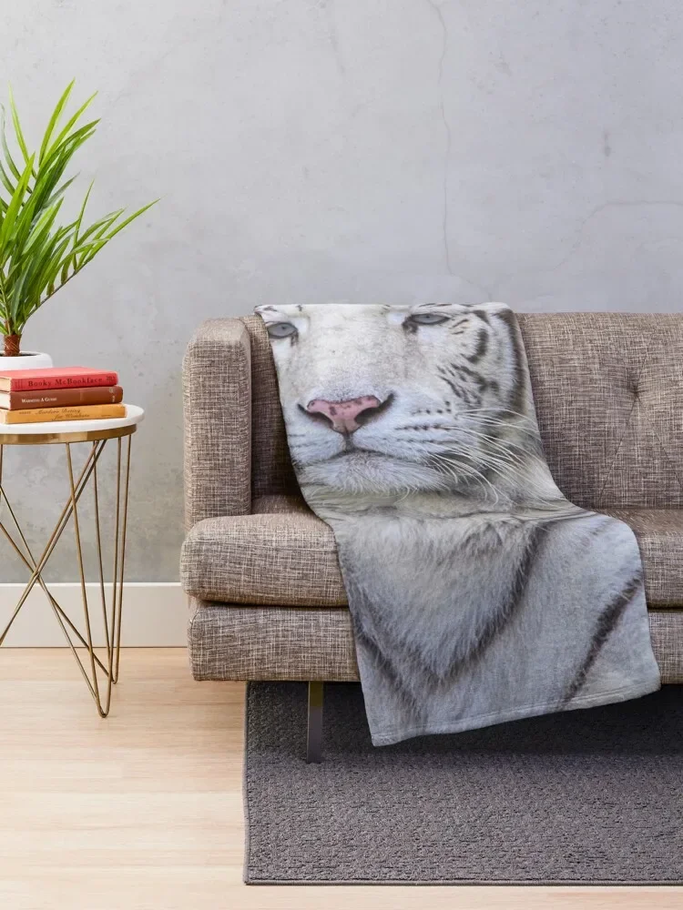 White Bengal Tiger Throw Blanket For Sofa Thin Retros Blankets