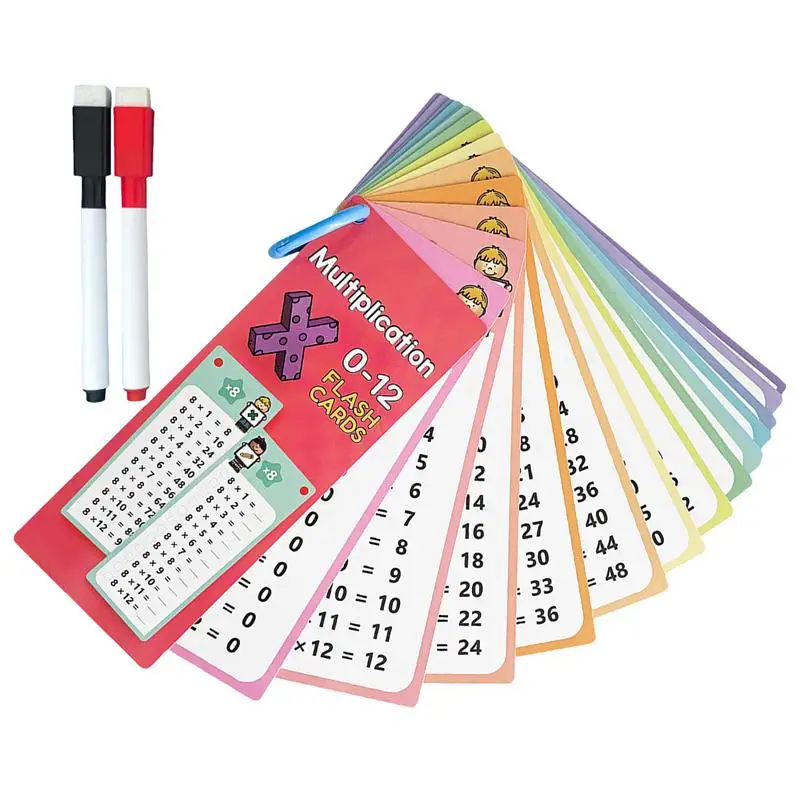 Multiplication Flash Cards 15X Math Equations Flash Cards Home Multiplication Learning Aids Cards With Dry Erase Pens Learn