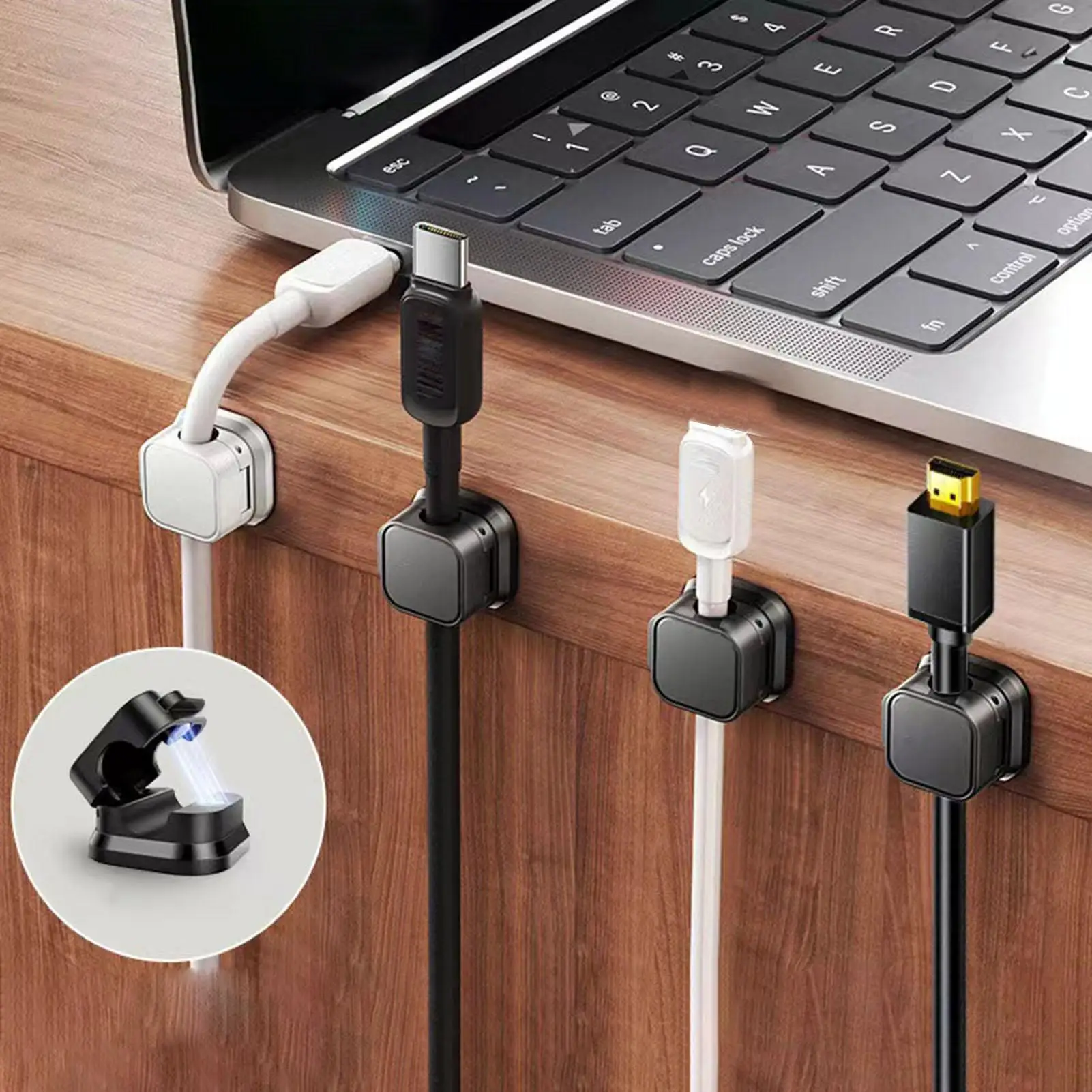 Cord Holder 6 Piece Charger Wire Clips Magnetic Cable Clips For Desk Home Office Car Nightstand Phone Computer Bedside Table