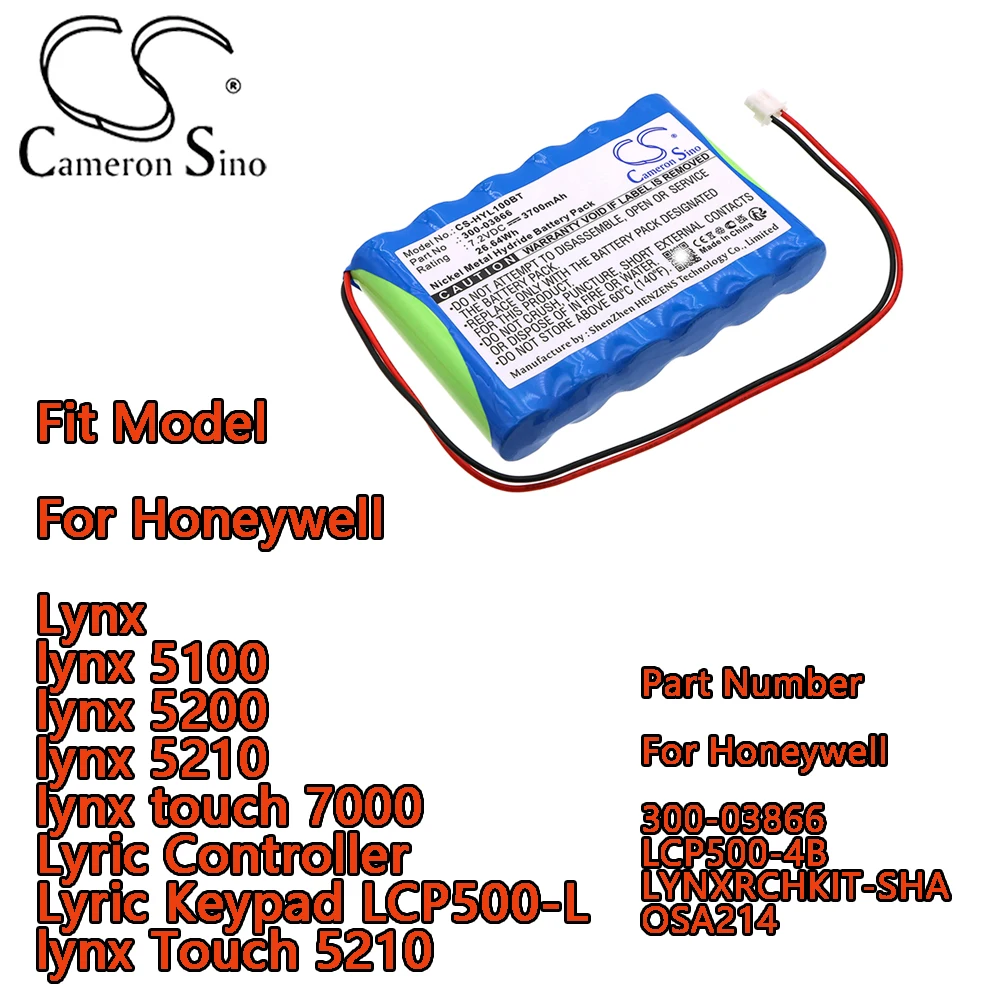 Batería del sistema de alarma para Honeywell Lynx 5100 5200 5210 lynx touch 7000 controlador lírico teclado lírico LCP500-L lynx Touch 5210