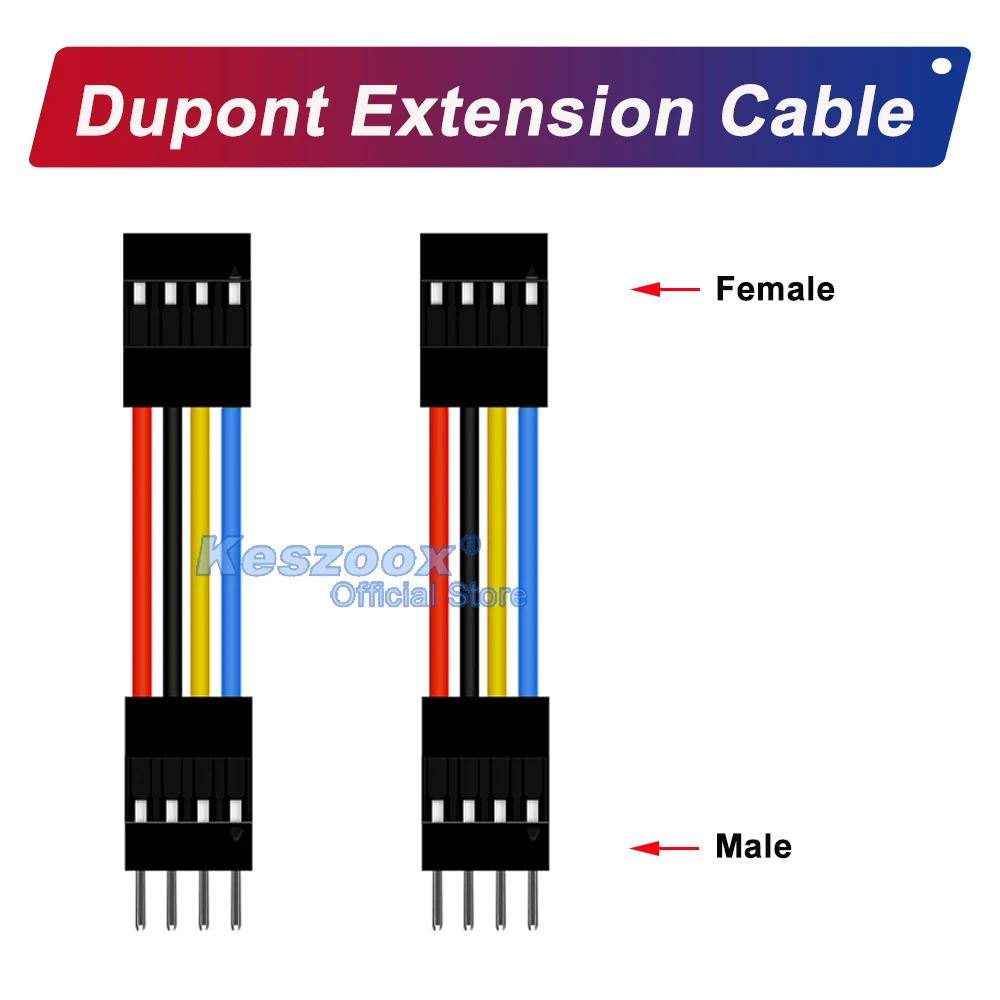 2.5mm Dupont Extension Wire Connector, 2-12 Pin Housing with 22AWG Copper Cables for PCB & DIY Projects
