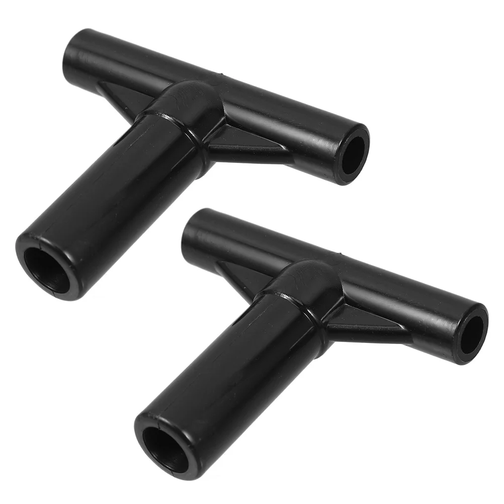 2pcs Trampoline Enclosure Pole End Caps T Shaped Pipe Sleeve Replacement Cover For Trampolines Single Enclosure Pole Set Outdoor