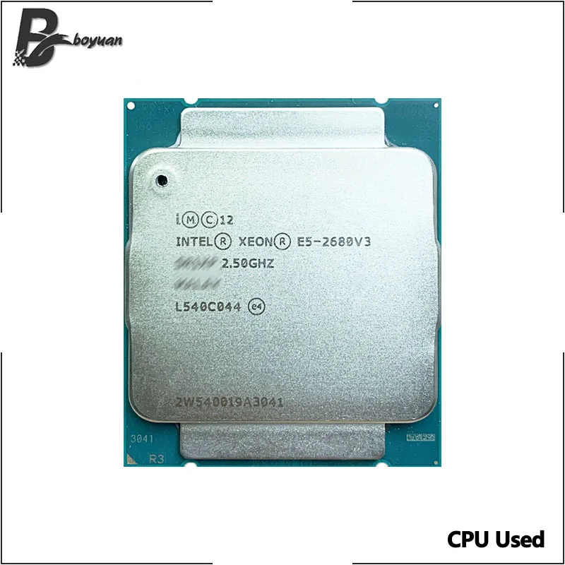 معالج Intel Xeon مستعمل E5 2680 v3 E5 2680V3 2.5 جيجا هرتز اثني عشر نواة وأربعة خيط 30 متر 120 واط LGA 2011-3 #1