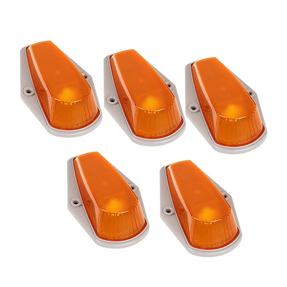 5 Amber LED Roof Running Lights With Wiring For Ford For F150 For F250 For F350 1980-1997 - Direct Fit Cab Light Set