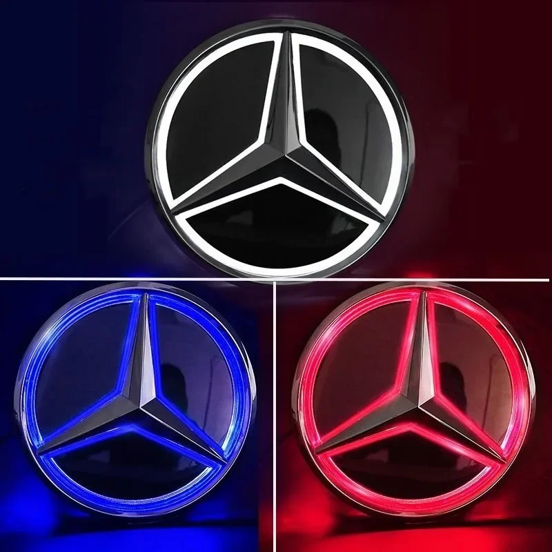 Auto Voor Grill Logo Licht spiegel gezicht LED Badge Voor Mercedes Benz W245 GLK B/V klasse 2005-2010 Embleem Lichtgevende Decoratieve Licht