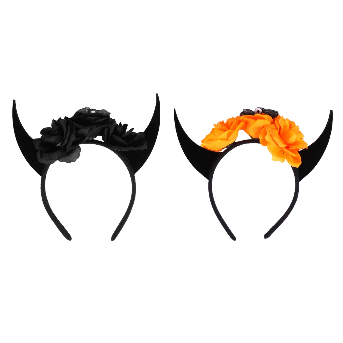 

2 Pcs Horn Headband Halloween Headgear Headpiece Women Antenna Cosplay Demon Ears Skull Hair Fabric for Accessories Miss