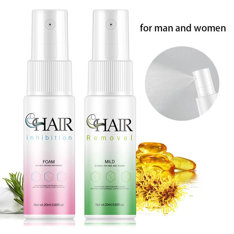 2 Minutes Fast Hair Removal Spray Painless Hair Growth Inhibitor Arm Armpit Leg Permanent Depilatory for Men Women Repair Care