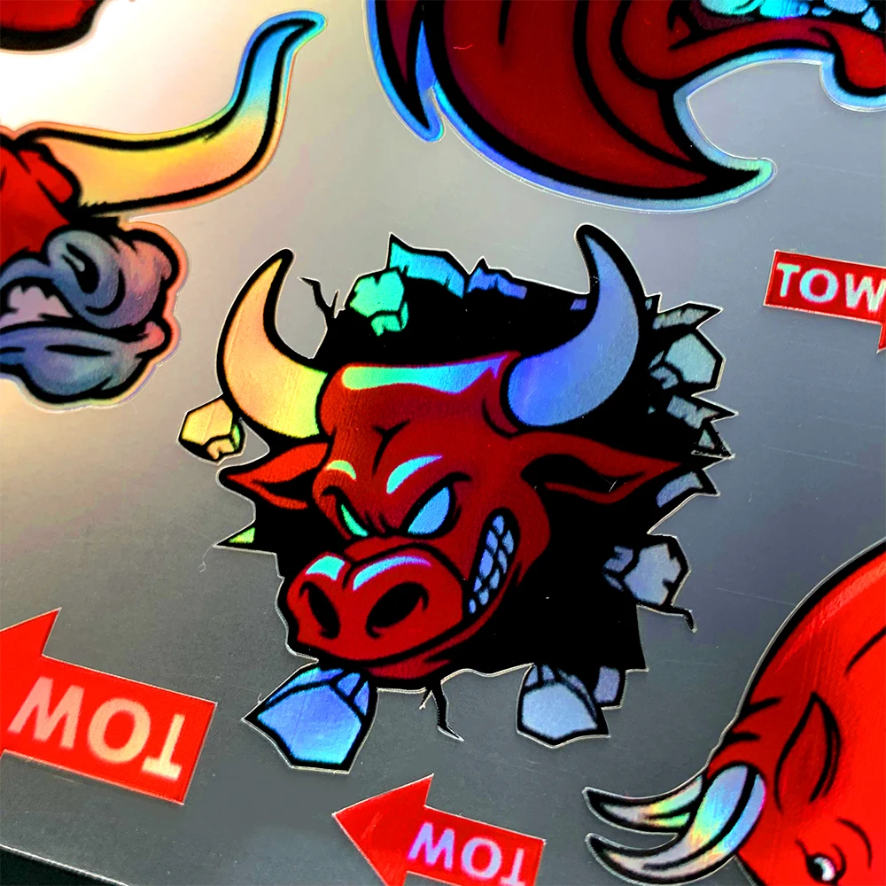 Angry Bull Stickers Motorcycle Reflective Waterproof Decor Moto Helmet Body Accessories Decal For Voge Kawasaki CFMOTO Yamaha