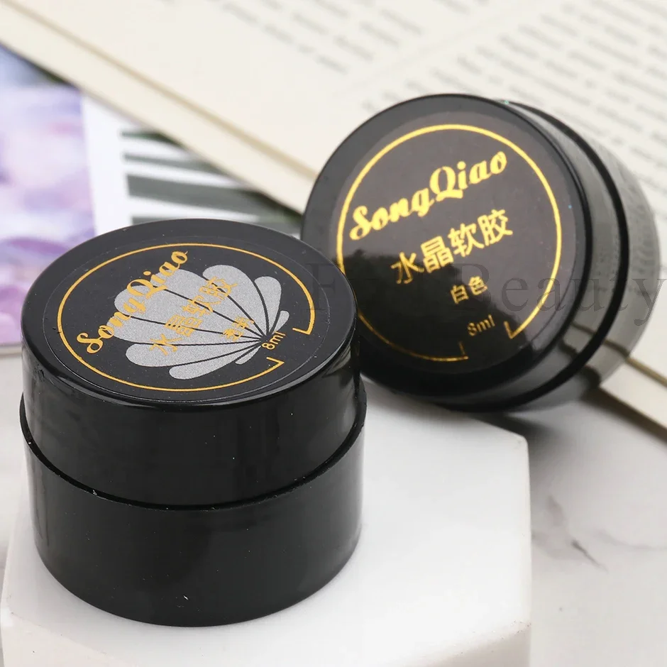 1/2 قطعة تمديد الصلبة مسمار تلميح هلام لينة هلام لاصق الغراء واضح الأبيض التصحيح نحت تصميم مع انتهازي كاذبة البولندية أدوات ديكور