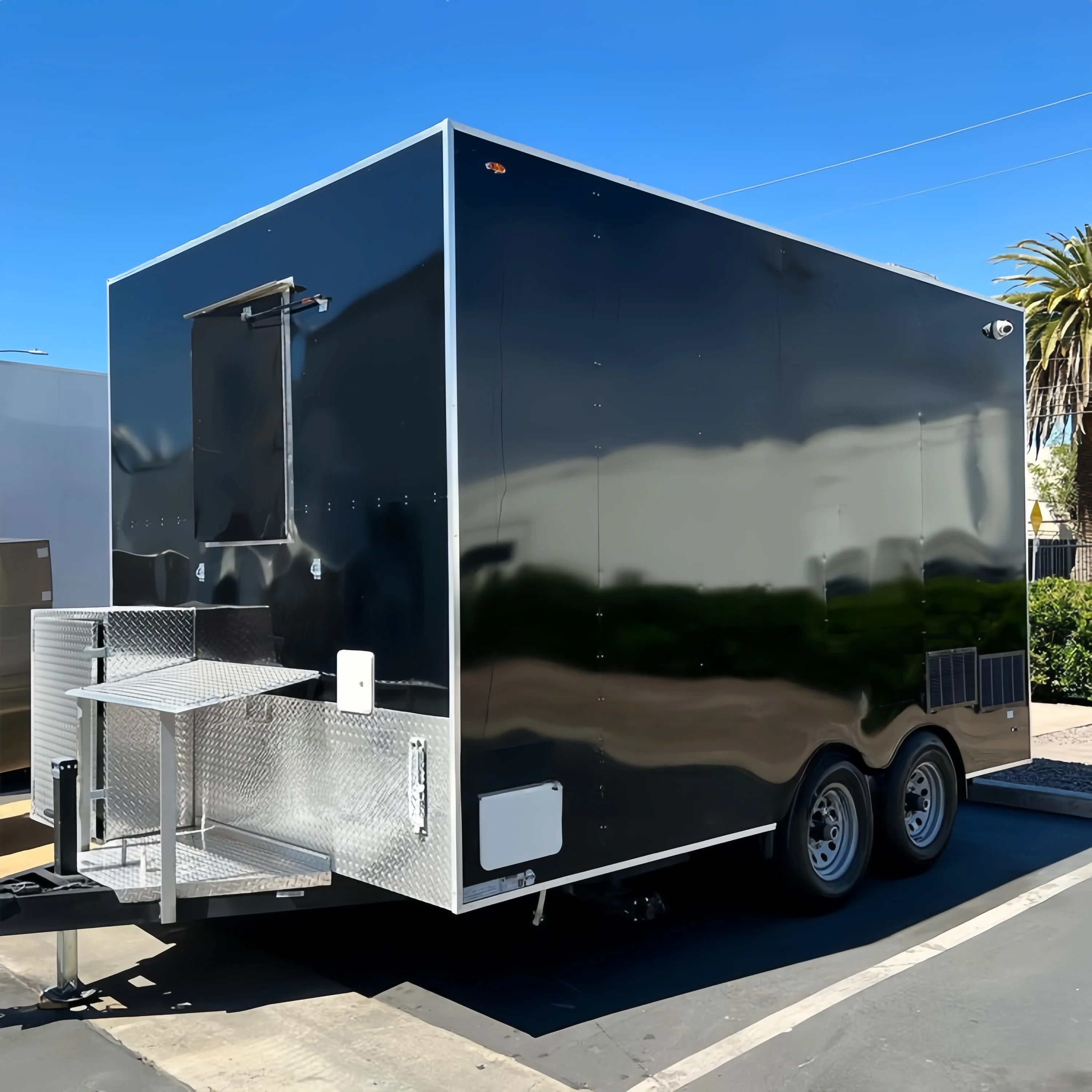

Customizable Stainless Steel Food Truck Trailer Standard Mobile Snack Food Truck Street Ice Cream Cart