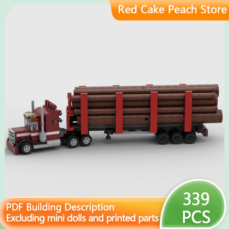 

City Car Model MOC Building Bricks Semi-Trailer Timber Haulage Modular Technology Children Holiday Gifts Assemble Toys Suit