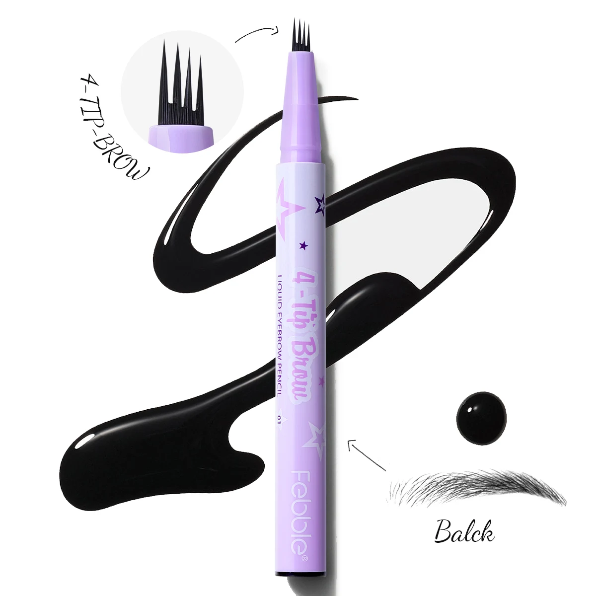 Vierhoekig waterdicht micro-pigment wenkbrauwpotlood - langdurig gebruik