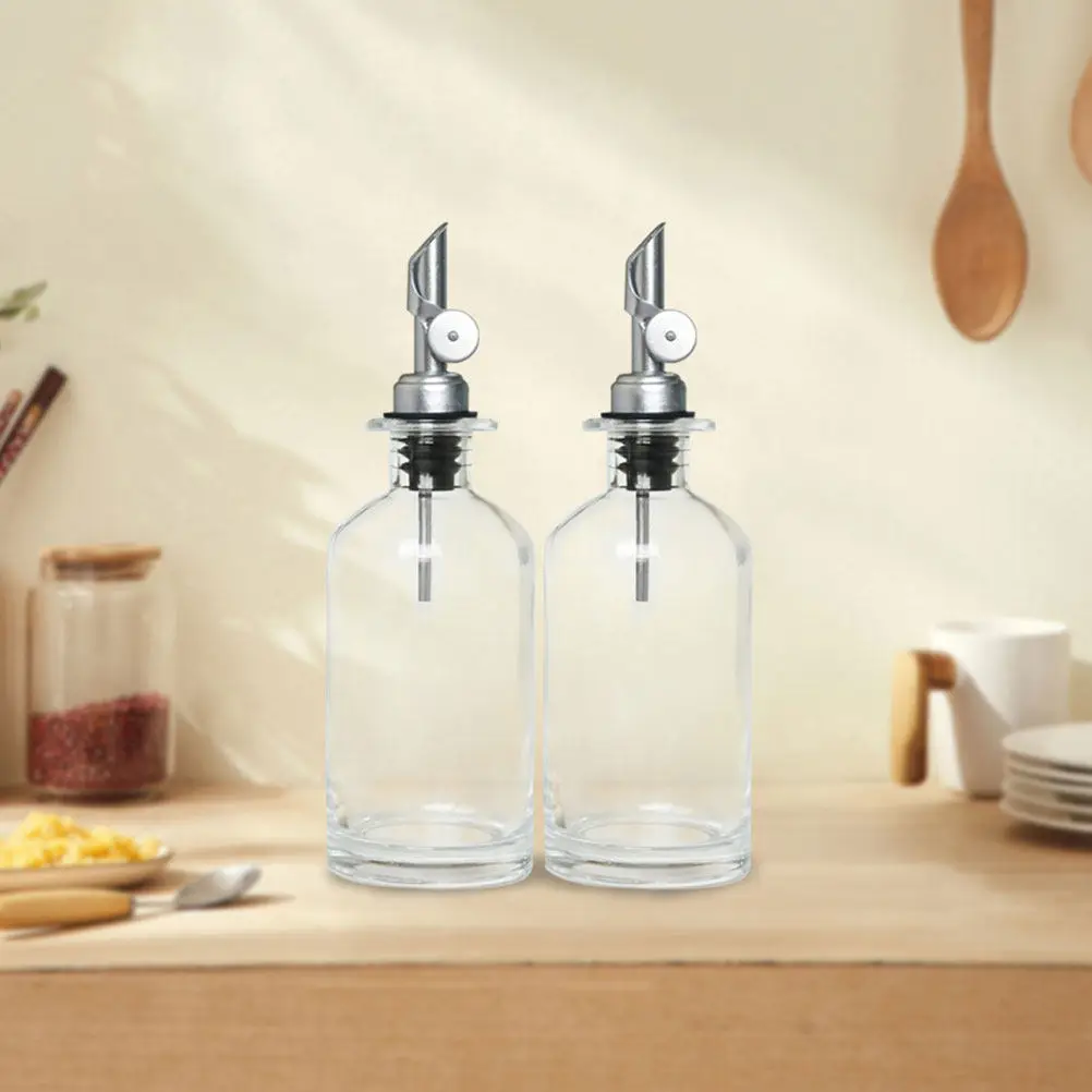 2Pcs Heavy-Duty Oil Pourer Spout for Cooking Oil Liquor Bottles Fits 17-21Mm Openings Stainless Steel Core Air Isolating Pour